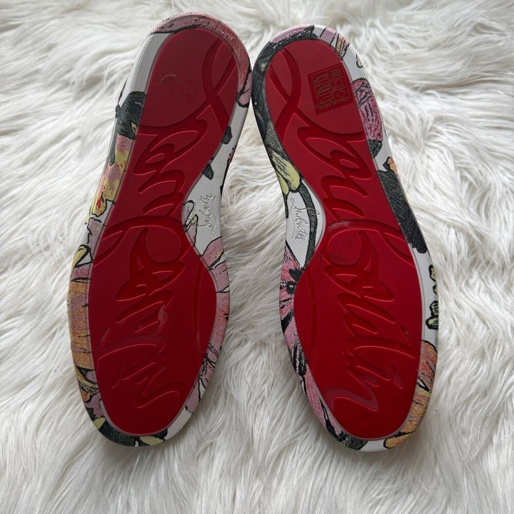 NWT •Christian Louboutin Louis Flat High 'Floral' Size: 41 - Picture 6 of 12